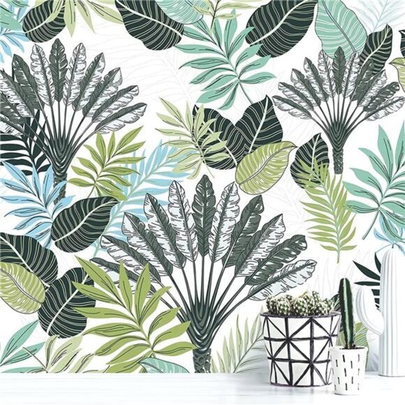 Floral Peel and Stick Wallpaper Tropical Contact Paper 17.7inch x 78.7inch Palm - Picture 1 of 6